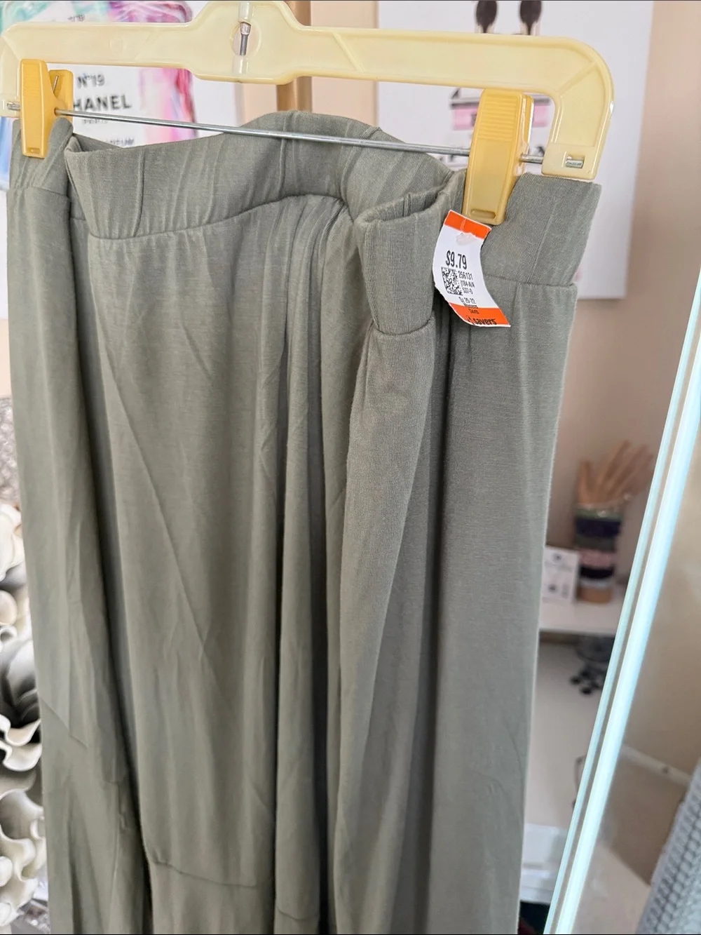 Ava & Viv Olive Green High-Low Ruffle Maxi Skirt